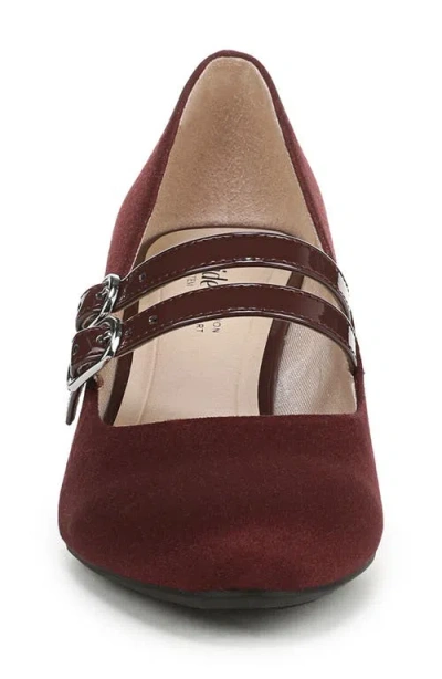 Lifestride Women's True Almond Toe Block Heel Mary Jane Pumps In Burgundy