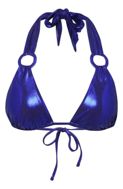 Sunshine 79 Sea Triangle Slider Bikini Top In Blue