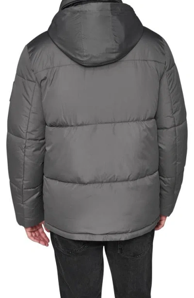 Karl Lagerfeld Paris Quilted Puffer Jacket In Gray