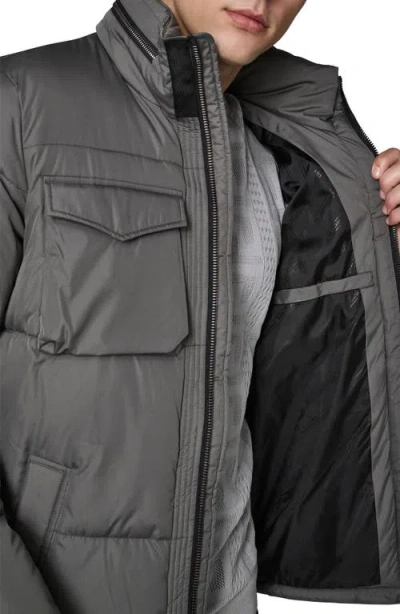 Karl Lagerfeld Paris Quilted Puffer Jacket In Gray