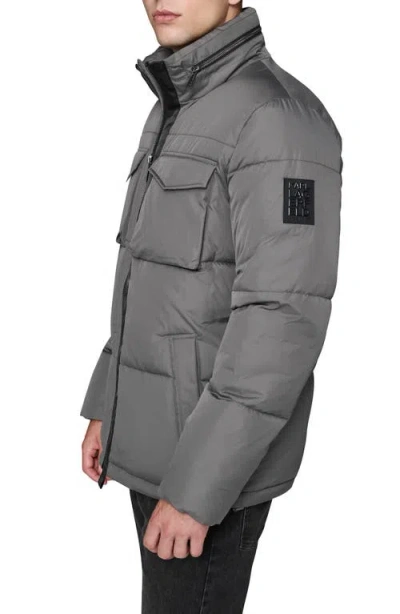 Karl Lagerfeld Paris Quilted Puffer Jacket In Gray