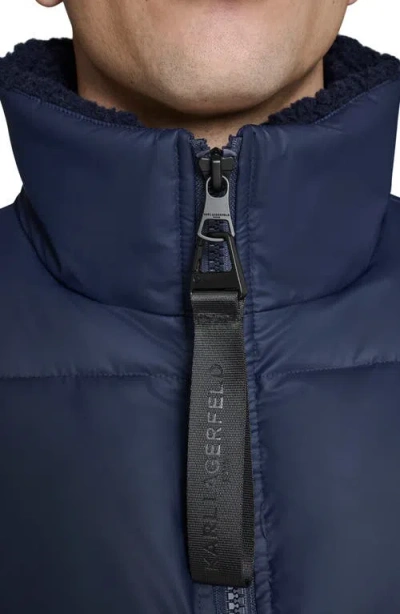 Karl Lagerfeld Paris Puffer Jacket In Blue