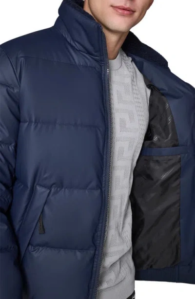 Karl Lagerfeld Paris Puffer Jacket In Blue
