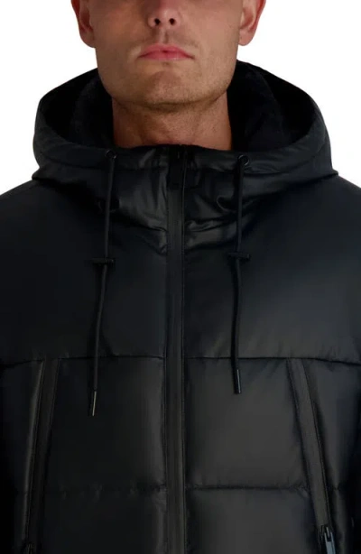 Karl Lagerfeld Men's Hooded Down Regular-fit Jacket In Black