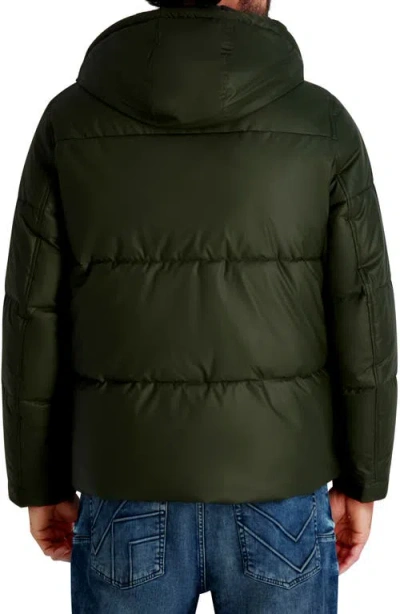 Karl Lagerfeld Men's Hooded Down Regular-fit Jacket In Green