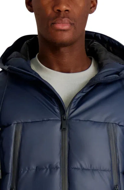 Karl Lagerfeld Men's Hooded Down Regular-fit Jacket In Blue