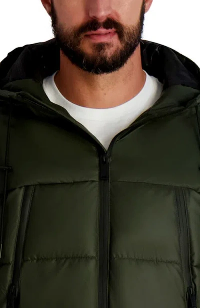 Karl Lagerfeld Men's Hooded Down Regular-fit Jacket In Green