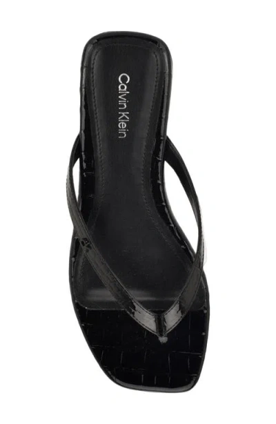 Calvin Klein Women's Women's Solid T-strap Sandal In Black