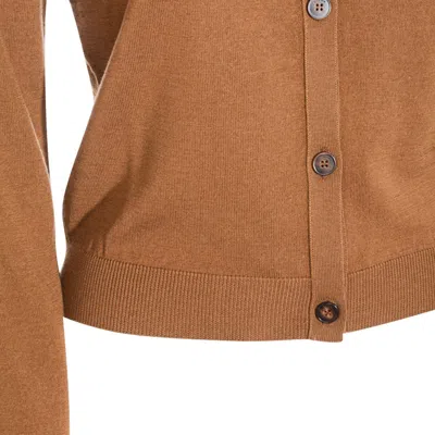 Zanone Long Sleeve Ribbed Cuff Crew Neck Knitwear In Nude