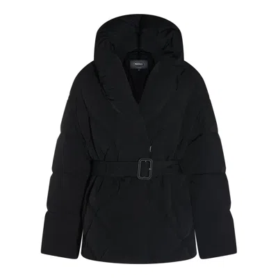 Mackage Olive Belted Quilted Down Jacket In Black