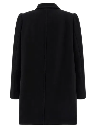 Dries Van Noten Structured White Jacket With High Shoulder Pads And Elegant Collar In Black
