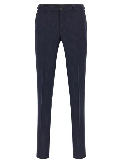 Pal Zileri Double-breasted Pinstripe Suit Jacket In Blue