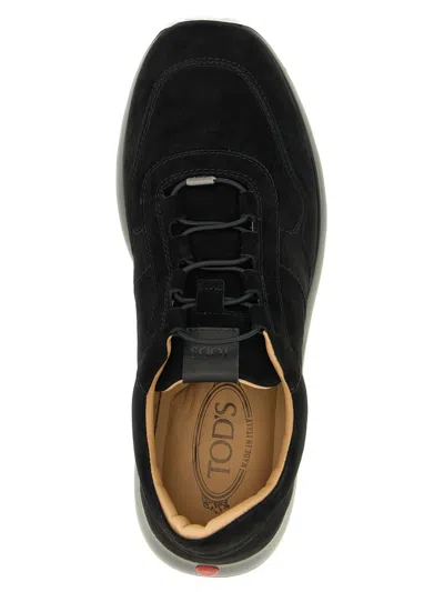 Tod's Suede Sneakers Low Profile Rubber Sole In Black