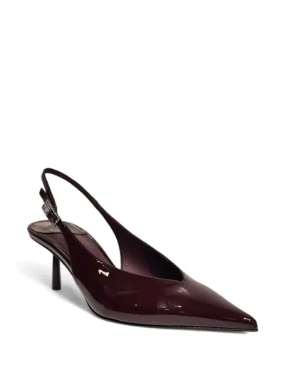 Le Silla Pointed Toe Embellished Pumps In Burgundy