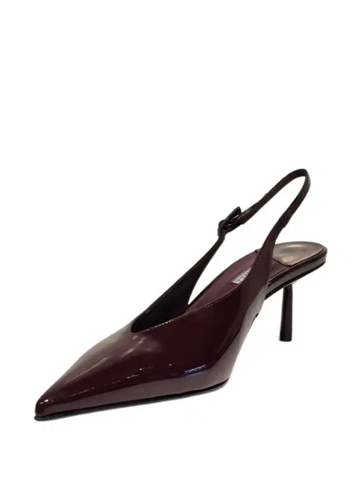 Le Silla Pointed Toe Embellished Pumps In Burgundy