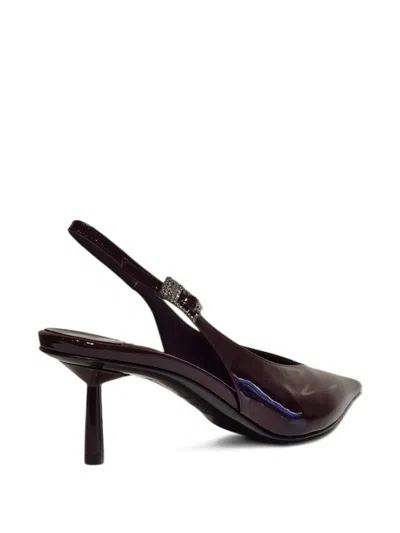Le Silla Pointed Toe Embellished Pumps In Burgundy