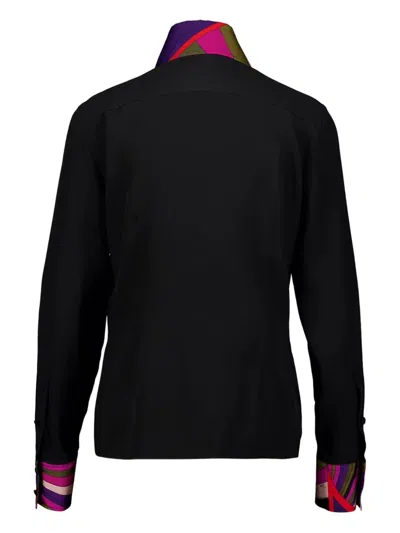 Pucci Button Print Shirt In Black