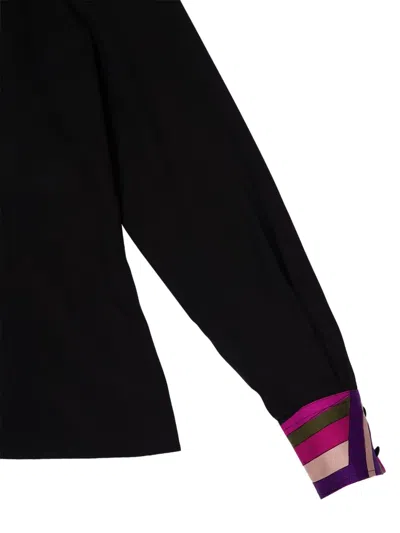 Pucci Button Print Shirt In Black