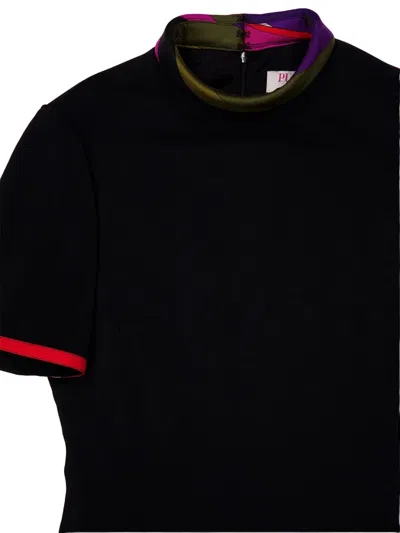 Pucci Printed Silk-trimmed Cady Minidress In Black