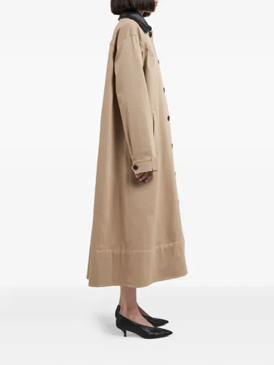 Maria Mcmanus Single-breasted Spread-collar Coat In Neutral