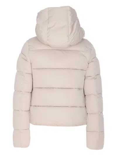 Save The Duck Removable-hood Padded Jacket In Neutral