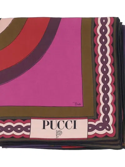 Pucci Graphic-print Silk Scarf In Purple