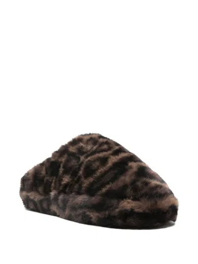 Apparis Misha Leopard Slippers In Blue