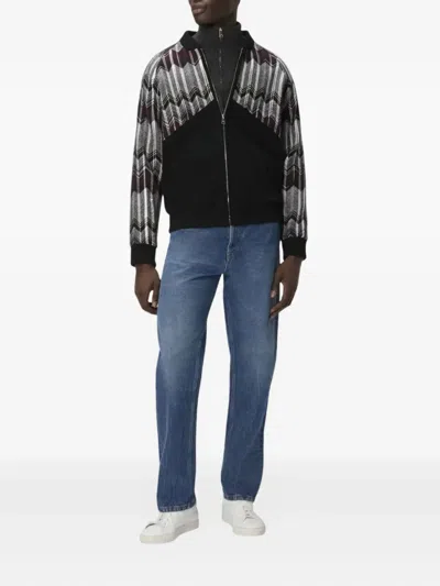 Missoni Bomberjacke Mit Zickzack-einsatz Aus Wollmischung In Multi