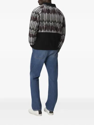 Missoni Bomberjacke Mit Zickzack-einsatz Aus Wollmischung In Multi