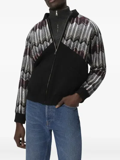 Missoni Bomberjacke Mit Zickzack-einsatz Aus Wollmischung In Multi