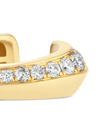 Lizzie Mandler Fine Jewelry 18k Yellow Gold Diamond Knife Edge Earring In Gold