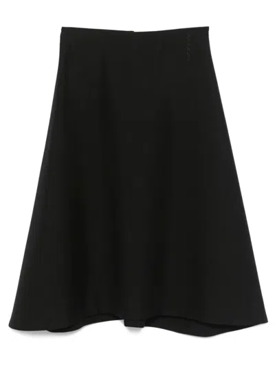 Marni Virgin-wool Midi Skirt In Black