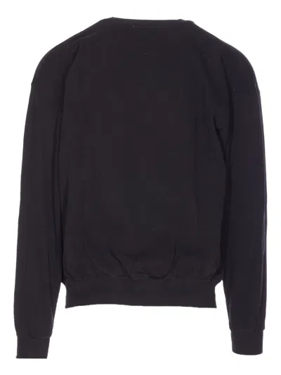 Wild Donkey Graphic Print Crewneck Sweater With Long Sleeves In Black