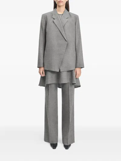 Bite Studios Asymmetric-fastening Blazer In Gray