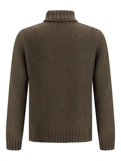 Aragona Cashmere Braided Turtleneck Knitwear In Brown