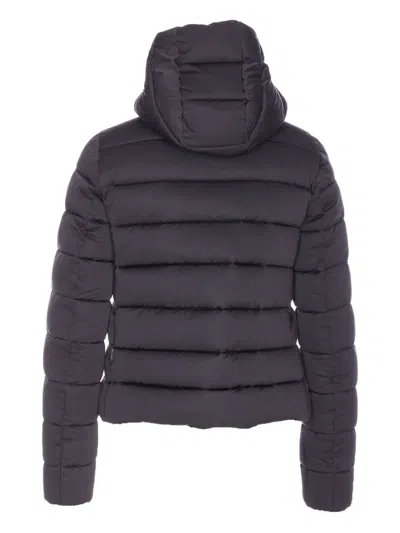 Save The Duck Black Down Jacket With Frontal Zip Closure In Black