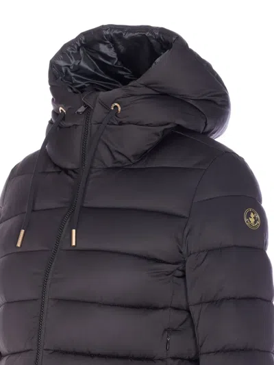 Save The Duck Black Down Jacket With Frontal Zip Closure In Black