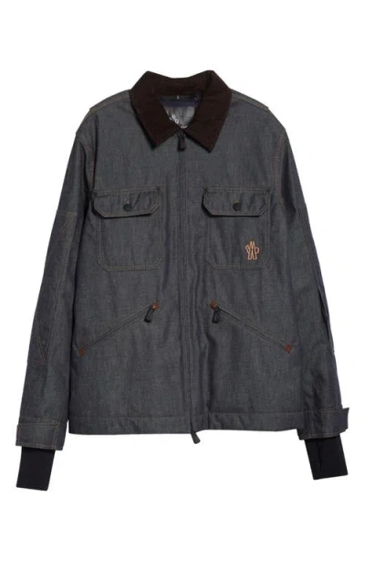 Moncler Croatan Denim Down Shirt Jacket In Blue