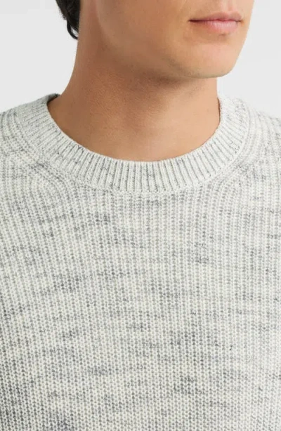 Treasure & Bond Space Dye Crewneck Cotton Blend Sweater In Gray