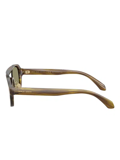 Giorgio Armani Geometric-frame Sunglasses In Brown