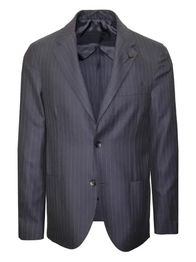 Lardini Pinstripe-pattern Blazer In Gray