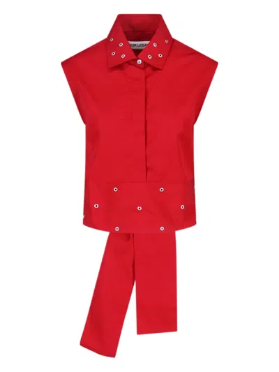 Our Legacy Sleeveless Top With Waist Tie Detail In Red