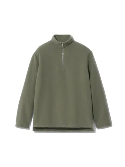 Rier Zip Fleece Top In Green