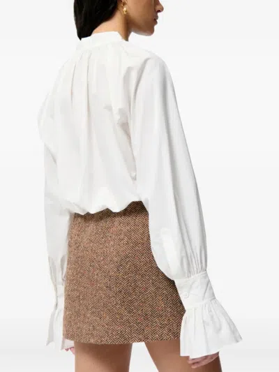 Vanessa Bruno Fatima Bow-ruffled Top In White