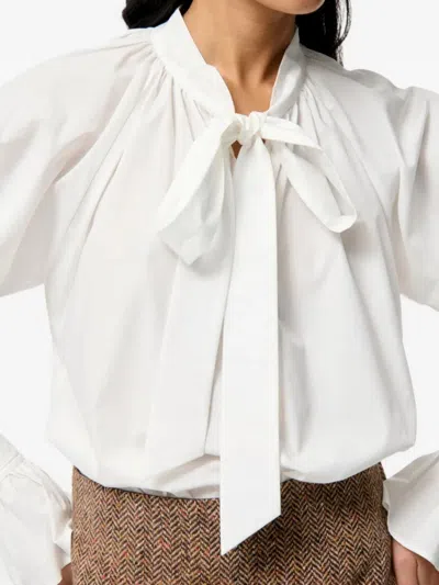 Vanessa Bruno Fatima Bow-ruffled Top In White