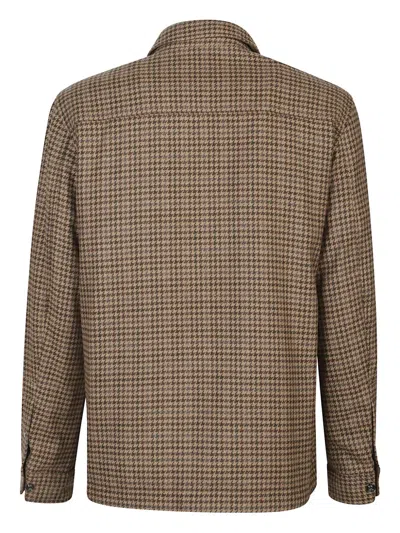 Woolrich Alaskan Houndstooth Pattern Jacket In Brown