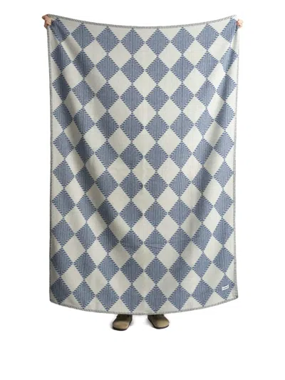 Lagomoro Argyle Patterned Blanket (200cm X 140cm) In Blue