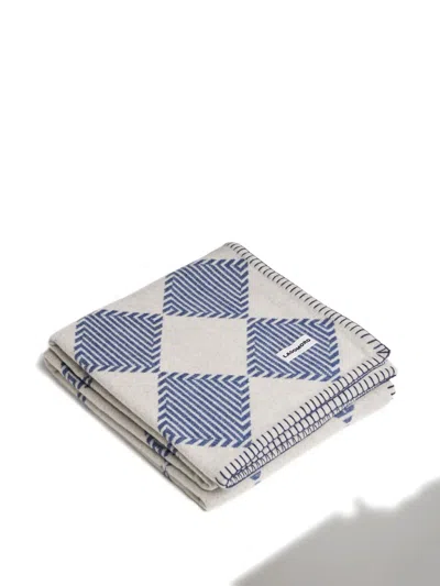 Lagomoro Argyle Patterned Blanket (200cm X 140cm) In Blue