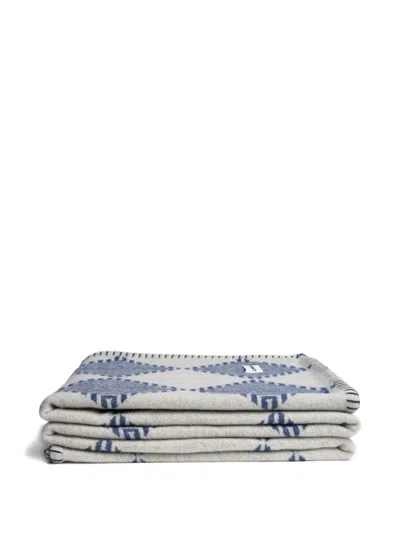 Lagomoro Argyle Patterned Blanket (200cm X 140cm) In Blue