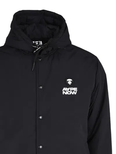 Aape By A Bathing Ape Aapenow Moonface Hooded Jacket In Black